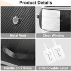 Comforter Storage Bag - Large Capacity Blanket Storage Bags 3-Layer Ultra Space Saving Self Compression Organizer, Washable Compression Bags for Storage Comforter Blanket, 2-Pack, Black