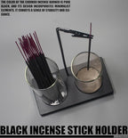 2 in 1 Incense Holder for Sticks Incense Burner Holder with Storage,Glass Upside Down Incense Holder for Sticks with Glass Ash Catcher for Meditation Yoga Spa Room Home Decor[Black]