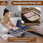 Vacuum Travel Bags with Rechargeable USB Pump,6 Pack Carry-On Size Vacuum Travel Bags for Luggage and Suitcase,Space Saver Compression Bags for Clothes and Clothing - with Electric Pump
