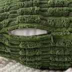MIULEE Pack of 2 Spring Corduroy Decorative Lumbar Throw Pillow Covers 20x12 Inch Soft Boho Striped Pillow Covers Modern Farmhouse Home Decor for Summer Sofa Living Room Couch Bed Moss Green