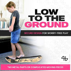 Balance Board for Kids - Slackline Wooden Wobble Board - Slackboard Balance Trainer for Coordination - Training for Skateboard, Snowboard, Football, Soccer, Baseball, Basketball