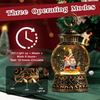 Gnome Christmas Snow Globe, Gnome Musical Snow Globe Lantern Lights with 6H Timer Battery & USB Powered, Retro Style Holiday Glitter Globe for Xmas Home Decoration Holiday Party Gifts