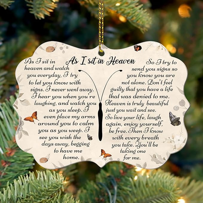 Hyturtle Sympathy Gift Memorial Butterfly Ornament - Butterfly Memorial Gifts for Loss of Loved One - Christmas Tree Cardinal Aluminum Ornament