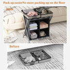 aboxoo 2 Pack Luggage Rack with storage, Guest Room Folding Suitcase Stands, Holds up to 120 lb, Space Saving Suitcase Holders for guest room, Bedroom Hotel, Grey
