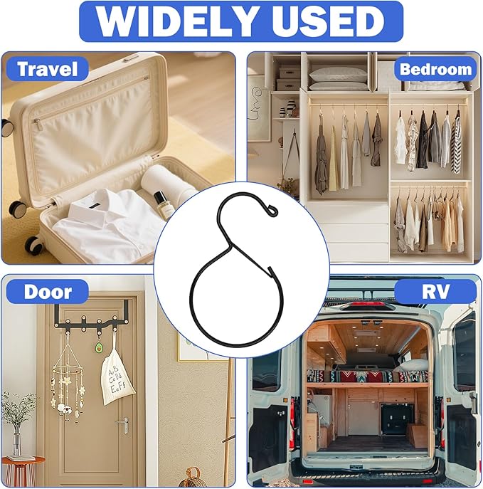 4Pcs Multipurpose Closet Hangers, Belt & Scarf Wardrobe Organizer with Hook, Space Saving Hanging System for Baseball Hats, Scarfs, Ties, Maximum 15lbs Load