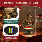 Christmas Snow Globe, Red Truck Musical Snow Globe Lantern Lights with 6H Timer Battery & USB Powered, Retro Style Holiday Glitter Globe for Xmas Home Decoration Holiday Party Gifts