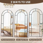 Antok 78" x 38" Full Length Mirror, Floor Mirror Arched Window Decorative Mirror, Metal Framed Decor Farmhouse Floor Mirrors Art Pane Mirrors Wall Decor for Bedroom, Living Room, Entryway Bronwn