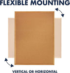 Quartet Cork Bulletin Board 36"W x 24"H Pin Board, Oak Finish Frame (303)