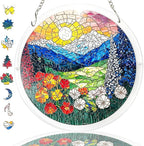 Acrylic Suncatcher Puzzle, 83 Pieces Unique Landscape Sun Catcher Puzzle Kit for Doors Garden and Window Hanging, DIY Suncatcher Kits for Adults, 7.4 in