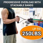 TheFitLife Exercise Resistance Bands with Handles - 5 Fitness Workout Bands Stackable up to 110/150/200/250/300 lbs, Training Tubes with Large Handles, Ankle Straps, Door Anchor, Carry Bag