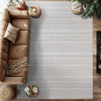 Modern Indoor Rug Stripe 4x6 Area Rugs for Living Room Luxury Kitchen Bedroom Durable Soft Geometric Durable Low and High Pile Stain Resistant Non Shedding Area Carpet 4x6