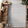 Modern Indoor Rug Stripe 9x12 Area Rugs for Living Room Luxury Kitchen Bedroom Durable Soft Geometric Durable Low and High Pile Stain Resistant Non Shedding Area Carpet 9x12