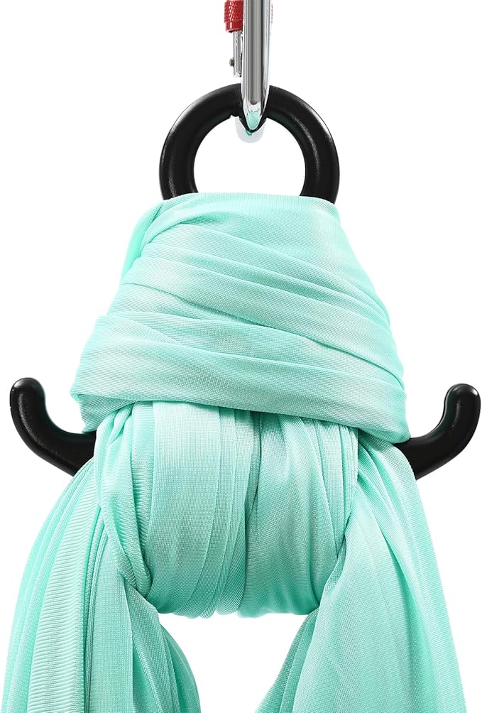 16.4FT 5 m Aerial Yoga Swing Sling Strong Yoga Hammock Kit, Aerial Silks Equipment Set, 440.92 Max Load Capacity, Green
