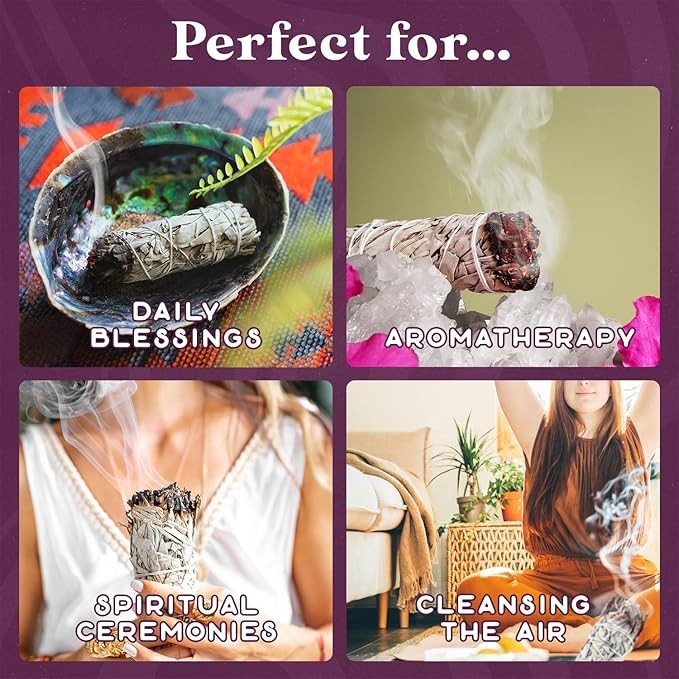 Gift Box of White Sage Smudge Sticks | California Sage Incense Sticks for Home Cleansing, Spiritual Smudging Rituals and Meditation | Sustainably Sourced 4 inch White Sage Bundle | Smudge Kit of 36