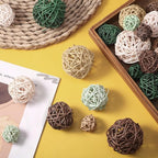 Patelai 36 Pcs Wicker Rattan Balls Decorative Balls for Vase Centerpiece Bowls Orbs Filler for Home Decor,4 Sizes(Vivid Color,2.8'',2.4'',2'',1.6'')