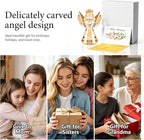 Crystal Guardian Angel Figurine Decoration, Glass Guardian Angel Statue Christmas Birthday Gifts for Women Daughter Girlfriend, Art Collectible Figurines Home Decor (Champagne)