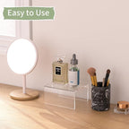 Acrylic Shelf Riser 6x4.7x3 pack of 2, Desktop Rectangular Acrylic Tray Pedestal Stand for Home Décor, Figures, Manga or Other Collectibles, 6x4.7x3 Inch