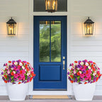 MARTINE MALL 24 Bundles Look Real Artificial Flowers for Outdoors, Realistic Fake Outdoor Flowers, UV Resistant Silk Petunia Flowers for Outside Faux Flowers Plants for Outdoor Porch, Mix Colors