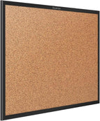 Quartet Cork Bulletin Board 24"W x 18"H Pin Board, Black Aluminum Frame (2301B)