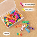 AKTOP Cork Board Bulletin Board 12x12, 1/2" Thick Cork Board Tiles 9 Pack, Small Square Pin Board for Wall, Self Adhesive Corkboards with 120 Push Pin Wood Clips for School, Home & Office