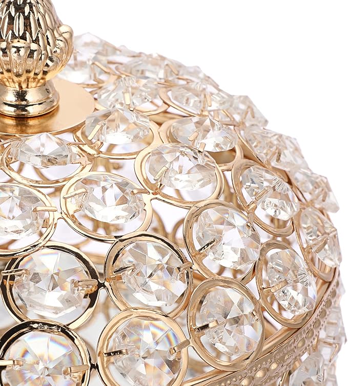Hipiwe Crystal Jewelry Box Jewelry Trinket Organizer Box Gold Treasure Box Luxury Home Decor Ring Earrings Storage Holder Keepsake Box for Women,X-Large