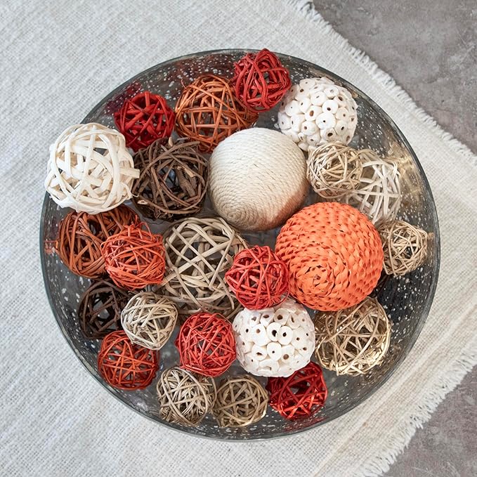 ANDALUCA Decorative Balls Bag Bowl Filler Home Decor (Orange)