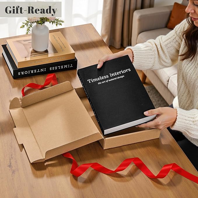 JARLINK Beautiful Decorative Books, Set of 3 Stackable Fake Books for Coffee Table, Shelf & Mantel Decor - Modern Home Decoration with Hidden Storage for Photos, Keepsakes & Living Room Styling, Black