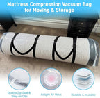 Mattress Vacuum Bag Queen/Full/Full-XL Space Saver Mattress Vacuum Seal Bag with Straps for Moving Double Zip Seal Reusable Mattress Compression Vacuum Storage Bags
