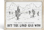 Putuo Decor Bohemian Western Wall Decor, Artistic Cowboy Prints, Square Wall Pediments for Living Room and Hallway (Cactus)