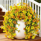 INQCMY Artificial Flowers for Outdoor Faux Hanging Plants Spring Outside Decoration,2Bundles Fake Silk Flowers Realistic Outdoor Flowers No Fade UV Resistant Porch Patio Window Yard Balcony Decor