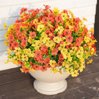 24 Bundles Artificial Fall Flowers for Outdoor Realistic Faux Flower Garden Home Decoration,Hanging Autumn Fall Decor Daisy with Eucalyptus Leaves Fake Plants Greenery Porch Patio Front Door Decors