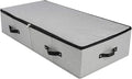 AMJ Large Sturdy Underbed Storage Box with Zip Lid, Rigid Sturdy Plastic Board inside, Handles on all sides, Dark Gray