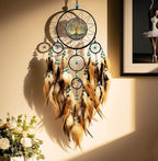 Large Dream Catchers for Bedroom Adult Brown Boho Dream Catcher Wall Decor Tree of Life Suncatcher Hanging for Boys Teen Room Decor Dorm Living Room Hanging Decoration Festival Gifts