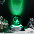 Movdyka 3D Crystal Ball Moon & Fairy Statue Decor Gifts for Women Girls with Colorful LED Base, 3D Laser Fairy Snow Globe Home Decor Crafts - 3.15"/8CM