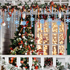 Giegxin 32 Pcs Crystal Christmas Ornaments Crystal Hanging Snowflakes Acrylic Xmas Tree Icicle Drop Decorations with Hooks for Christmas Snow Party Winter(Dark Blue)