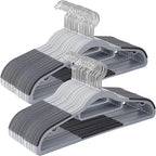 30 Pack Plastic Clothes Hangers- 16.5 Inch Slim Space Saving Hangers for Closet, Heavy Duty Non-Slip Hangers with 360° Swivel Hooks for Hanging Coats, Suits, Jackets, Shirts,T-Shirt