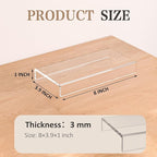 Sezanrpt Acrylic Shelf Riser 8x3.9x1 pack of 2, Countertop Acrylic Display Storage Organizer for Figure, Cosmetics, Bags, Shoes, Toys, Collectibles, 8x3.9x1 Inch