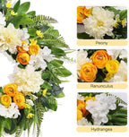 Summer Wreath for Front Door, 24 Inch Summer Wreath Floral with Peony Ranunculus Hydrangea Flower Summer Door Wreaths for Porch Entryways Wall Window Farmhouse Party Home Seasonal Decor