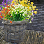 TURNMEON 20 Bundles Artificial Flowers for Outdoors Fake Plants Spring Decor, UV Resistant Artificial Plants Cemetery Fake Flowers Faux Plastic Greenery Shrub Porch Patio Summer Decorations 580 Head