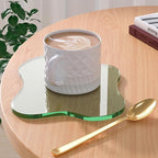 Acrylic Coaster Decorative Plates,Green Bar Drink Coaster, Clear Cloud Shape Coffee Cup Coaster, Perfect for Tabletop Protection and Accessories Display.(Green