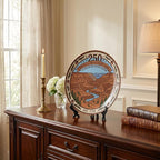 250th Anniversary Decorative Plates 10 Inch Patriotic Decorations Nature Theme Commemorative Plates with Stand Memorial Day 4th of July Veterans Day Home & Office