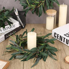 4 Pcs Artificial Green Olive Wreaths Greenery Wreath with Olive Leaves Mini Green Kitchen Cabinet Wreaths Swag Spring Summer Wreath for Front Door Porch Wall Window Farmhouse Wedding Decoration