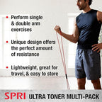 SPRI Ultra Toner Figure 8 Resistance Band with Padded Handles Great for Stretch, Exercise, Fitness Training, Yoga, Resistance Weights, Therapy, Gym or Home Workout Equipment.