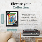 Creative Picture Frames 6.75 x 10.25 Magazine Comic Book Frame with Full-Strength Glass, Holds Up To A 1/4" Thick Media with Installed Hangers for Easy Mounting, 8x12 Black Frame with White Mat