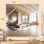 Hasipu Home Gym Mirror, 79"x36" Each, 1-Pack Frameless Wall Mounted Mirrors with Glass Clamps & 1 Aluminum Rail, Large Body Mirror for Home Gym, Yoga Studio, Bedroom, Silver Tempered Glass