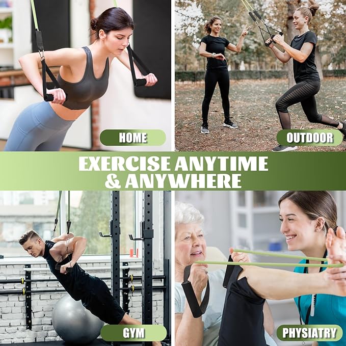 Exercise Resistance Bands with Handles for Working Out, 150/200/250/300 Lbs Workout Bands Set with Door Anchor for Physical Therapy, Yoga, Pilates