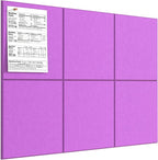 MaxGear Large Cork Board for Wall 36" x 24", Rose Pink Bulletin Board, 6 Pack Felt Wall Tiles with Pushpins, Cork Boards for Office Pin Board Tack Board Cork Boards