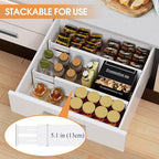 Bamboo Drawer Dividers,17-22" Adjustable Kitchen Drawer Organizer for Clothes,6 Pack Expandable Drawer Organization Separators for Bedroom,Bathroom,Dresser and Office,White