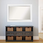 Amanti Art White Wall Mirror 29x41 Corvino White Rectangle Bathroom Mirror for Wall Decor Living Room, Large Modern Wood Frame, Hangs Horizonally and Vertically, Bathroom Decor, Beveled Edge