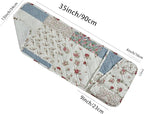 Brilliant Sunshine Pink Rose Patchwork Couch Armrest 5 Pockets Organizer, Slip Resistant Recliner Armchair Caddy, Washable Remote Controls Holder, Storage for Magazine, Tablet, Phone, iPad, Pink Blue